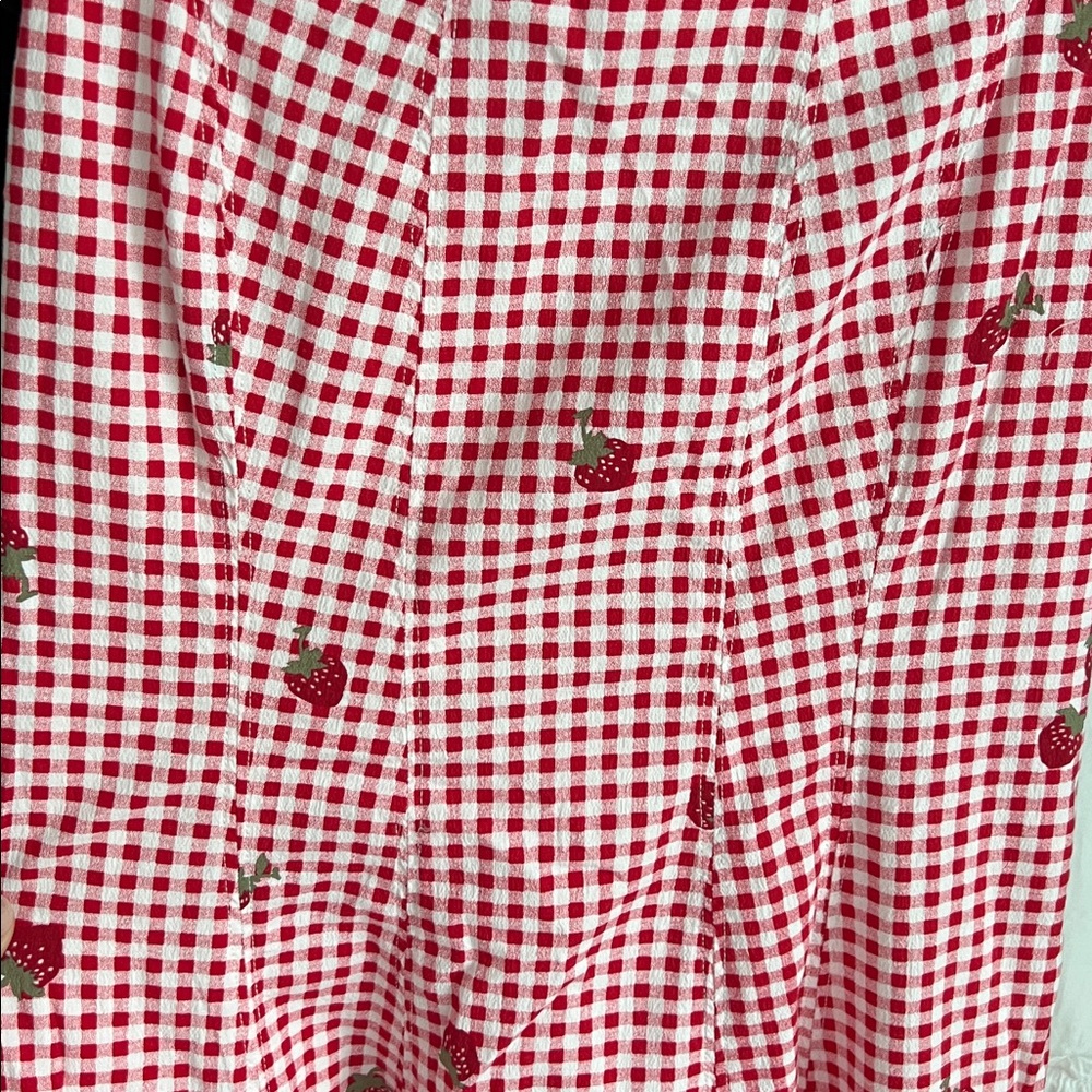 Abercrombie & Fitch Mila Midi Dress Red Gingham Size XS - Picture 6 of 8